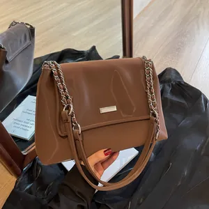 Women Fashion PU Leather Underarm Shoulder Bag Large Capacity Crossbody Bag With Metal Chain Magnetic Buckle Commuter Handbag