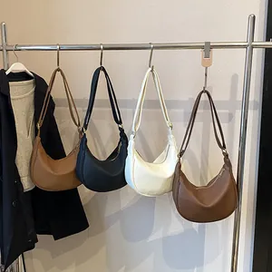 Sacs portés épaule hobo à motif litchi en quatre couleurs sur un support en métal