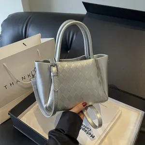 Damen Rautensteppung PU Leder Eimertasche Chic Schulter Umhängetasche Mit Verstellbarem Riemen Mode Handtasche Shopper