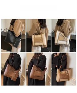 Detailansicht der großen Shopper-Tasche im Set mit minimalistischem Design und kleiner Tasche