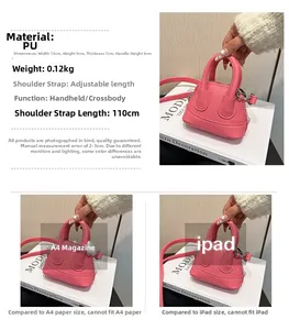 Rosa PU-Leder Tasche 13x9x7cm mit verstellbarem 110cm Gurt für Mädchen geeignet