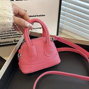 Damen Mini Muschel Umhängetasche Luxus Litschi Muster PU Leder Henkeltasche Kleine Schultertasche Für Lippenstift