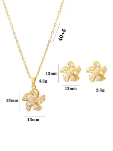 Detaillierte Größen- und Gewichtsangaben für das drehbare Blumen-Schmuckset