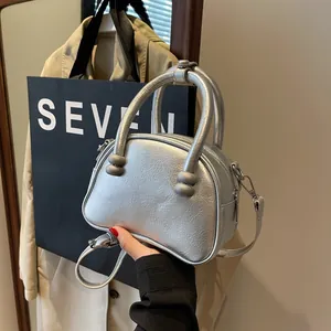 Women Trendy Mini PU Leather Small Square Bag Metallic Finish Shoulder Crossbody Bag Handbag For Daily Fashion Commuting