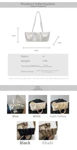Größentabelle für minimalistische PU-Schultertasche mit hoher Kapazität und fünf Farben