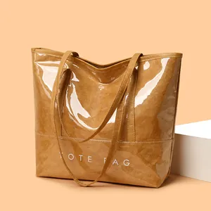 Women Retro Shiny Patent Leather Tote Bag Large Capacity Letter Print Shoulder Bag For Work Shopping Casual Daily Bag