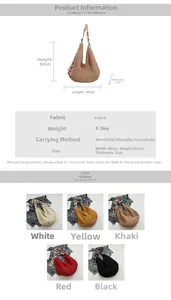 Spécifications détaillées de taille et tableau des matériaux du grand sac tricoté