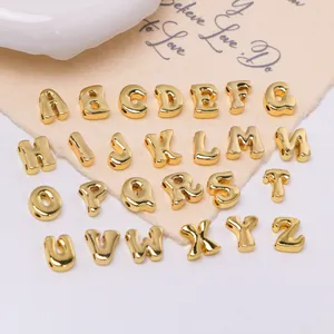Goldene 26 ABC-Perlen im Bubble-Design für individuellen DIY-Schmuck Sets