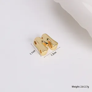Polierter 18k Gold Buchstabe M Anhänger für DIY Schmuck mit Maßen 1.1cm mal 1.3cm
