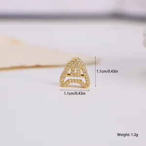 Sparkling gold letter A pendant with cubic zirconia for DIY personalized jewelry