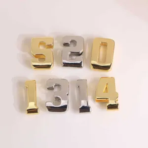 3D vintage 18K gold and silver plated number charms 520 1314 for DIY jewelry making