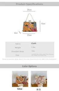 Detailed size chart for shell bag with dimensions of 23cm width and 15cm height