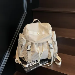 Women's Casual Nylon Backpack Large Capacity Multi-pocket Travel Daypack For School Outdoor Waterproof Polyester Rucksack