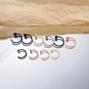 Bio-Ceramic C-Shaped Piercing Hypoallergenic Ceramic Post Cartilage Stud Earring Nose Lip Ring Women Men Body Jewelry