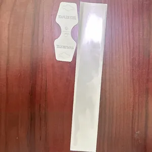Detailed view of the stainless steel jewelry display card and transparent poly packaging bag