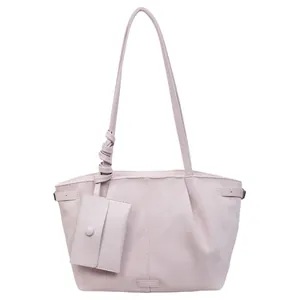 Light purple minimalist tote bag with small matching pouch for versatile daily use