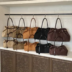 Minimalist large capacity tote bags in five earthy tones with vintage matte leather finish