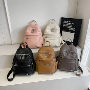 Mini zaini in pelle PU a grana litchi in cinque colori per il pendolarismo