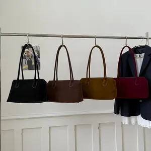 Retro large capacity tote bags in matte suede leather finish across four colors