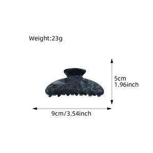 Grey marble acrylic hair claw clip for women, size 9cm by 5cm, weighing 23g
