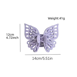 Matte lavendelfarbene Schmetterlings-Haarklammer mit Ausschnitt-Design in 14 cm Länge