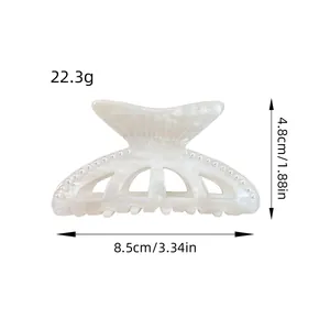 Pearlescent mermaid tail shark clip hair claw with elegant pearls 8.5cm length