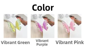 Lot de trois pinces à cheveux papillon double couche colorées avec strass brillants