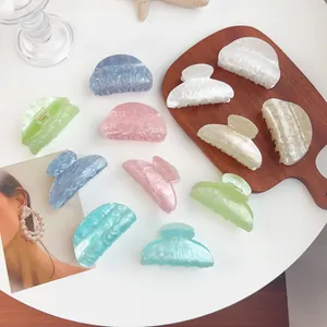 Pinza para el Cabello de Acrílico Minimalista con Patrón de Mármol Grande Clip de Garra Accesorio Elegante para Mujer
