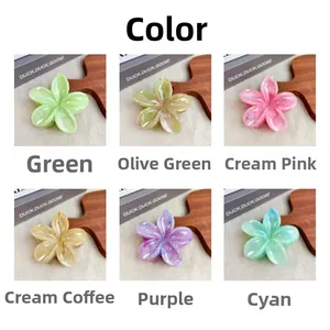 Détails des pinces à cheveux en forme de fleur aux couleurs pastel marbrées