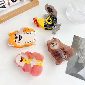 Süße Haarkralle Aus Acetat In Tierform Mode Shiba Inu Hahn Chow Chow Gorilla Spleißen Haarklammer Für Damen