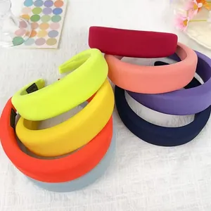 Cerchietto Imbottito in Spugna Colori Caramella Rivestito in Tessuto Cerchietto Alto per Donna Moda Accessori per Capelli Fatto a Mano