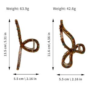 Pinces à cheveux en acétate écaille de tortue en formes de papillon et croisée