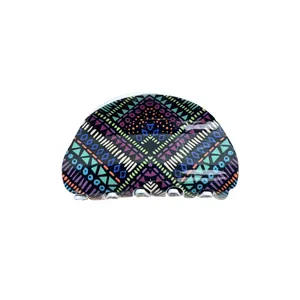 Bohemian geometric pattern semicircular acrylic hair claw clip for women hair styling