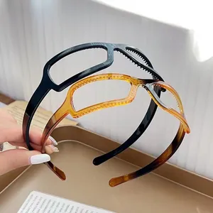 Creative Sunglasses Shape Headband For Women Non Slip Hair Hoop With Teeth Comb Plastic Resin Fashion Hair Accessories