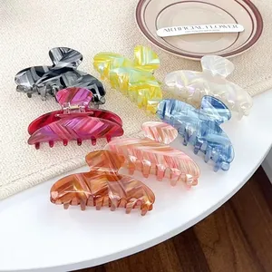 Pince à Cheveux en PVC Mode Minimaliste Géométrique Motif Marbre Serre-tête Accessoires Colorés pour Femmes Quotidien
