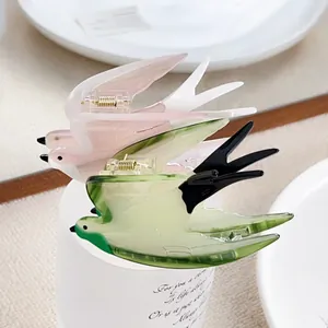 French Style Acetate Swallow Hair Claw Clip Elegant Bird Shape Gradient Hair Accessories For Women Korean Hairpin