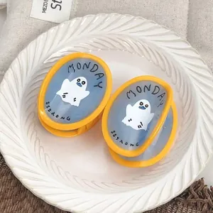 Pince à Cheveux en Acétate Fantôme Halloween Amusante Jaune Bleu Imprimé Marbre Accessoires de Cheveux pour Femmes Fête