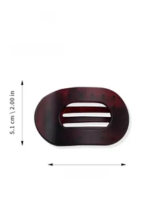 Flat oval hair claw clip with size dimensions 8.6cm length and tortoiseshell pattern texture
