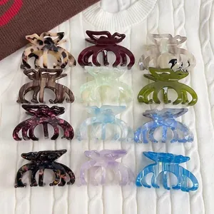 Molla per Capelli a Farfalla in Acetato per Donna Motivo Marmorizzato Tartarugato Fermaglio Antiscivolo Accessorio per Capelli in Stile Francese