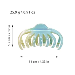 Gradient resin hair claw clip with size measurements 11cm width and 25.9g weight