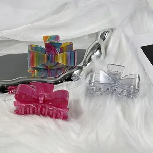 Elegant Acetate Bow Knot Hair Claw Clips Korean Style Shark Clip Large Hair Clips For Thick Hair Women Fashion Hair Accessories