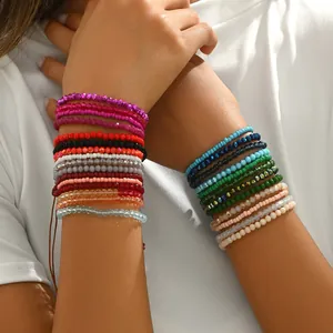 Bracelets Multicouches en Perles de Rocaille Bohémiens Faits à la Main pour Femmes Réglables Perles de Verre Bijoux Tressés