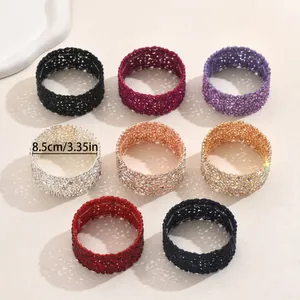 Ensemble de bracelets extensibles en strass pour femmes en plusieurs couleurs, diamètre 8,5 cm