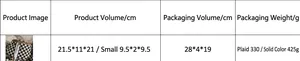 Detailed size chart for checkerboard shell crossbody bag with weight and dimensions