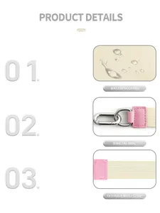 Detailansicht der rosa Handschlaufe mit Metallring und wasserfestem gelbem Stoff