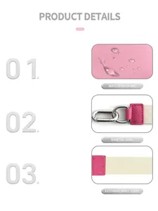 Details zu wasserdichtem rosa Stoff mit Bimetallring und verlängerter Handschlaufe