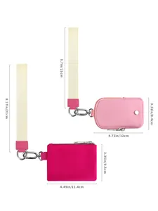 Detaillierte Größentabelle für rosa und rosenrote Handgelenk-Geldbörsen mit 21cm Schlaufe