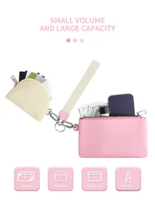 Details zur Kapazität des vielseitigen Handgelenktaschen-Sets aus Nylon in Rosa