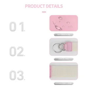 Wasserdichte rosa Handgelenktasche mit Doppelmetallringen und gewebtem Armband-Detail