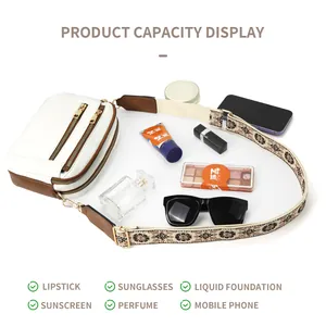 Multicolor crossbody bag with ethnic strap showing large capacity for daily essentials